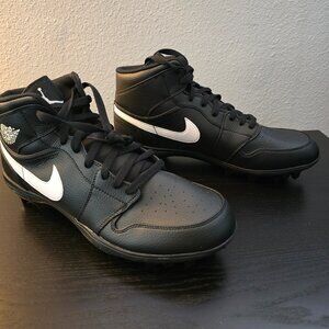 NEW Nike Jordan 1 Mid TD Cleat 'Black' (FJ6805-001)